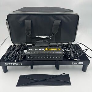 Donner DP-1 Guitar Pedal Power Supply + Strich Mini 15 Pedalboard & Cables & Bag